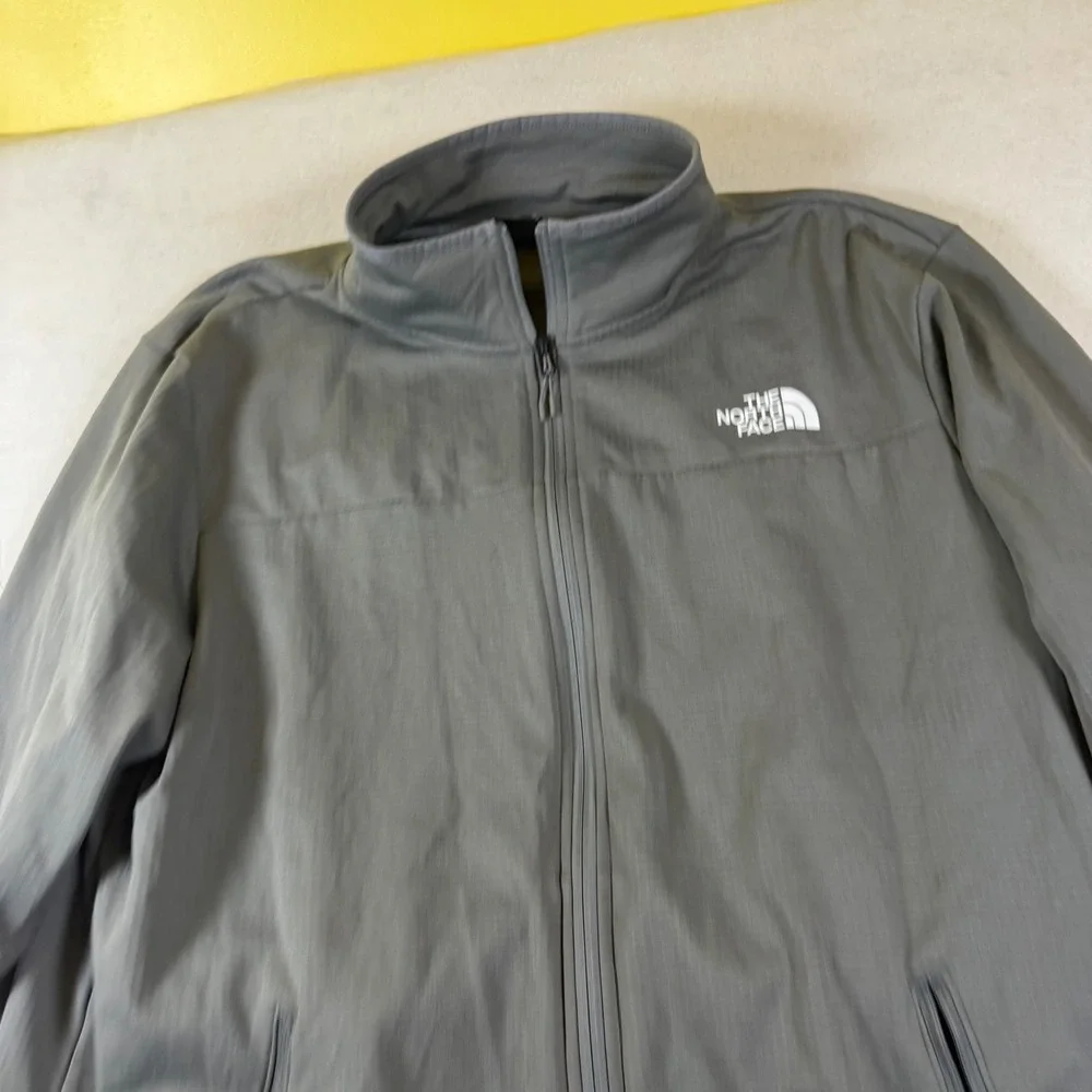 The North Face Mens Grey Full Zip Softshell Jacket Mock Neck XL Regular